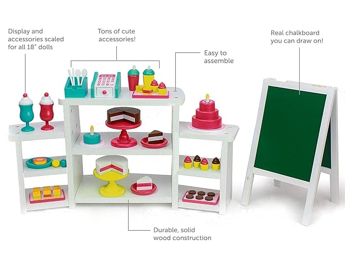 Детские аксессуары для кукол The Doll Boutique 18″ Doll 50-Piece Wooden Bakery Furniture Set — фото 4