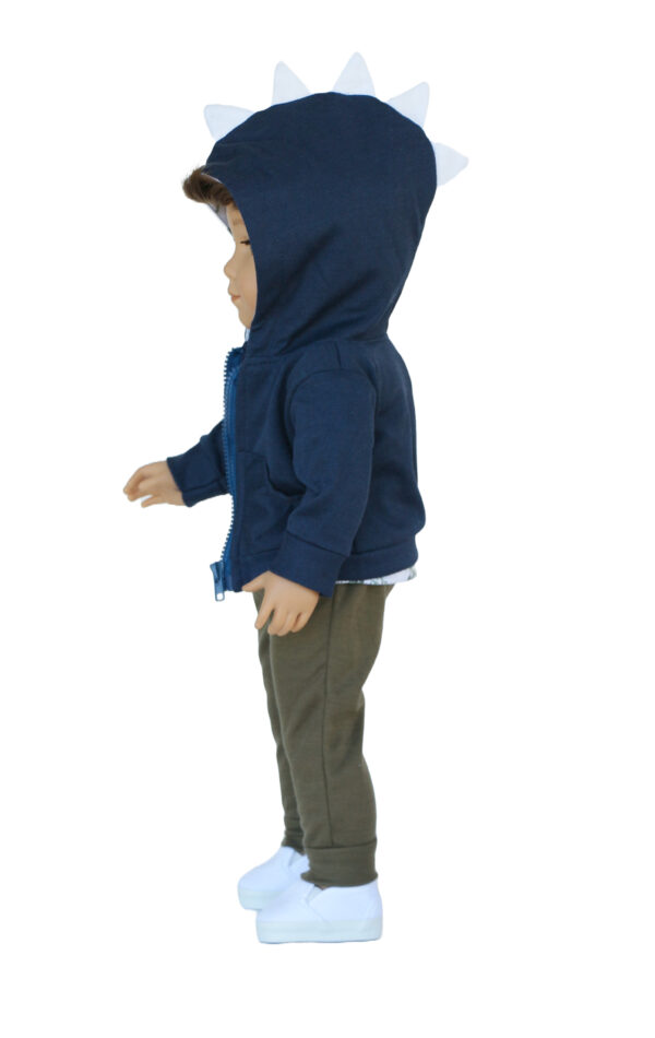 18" Boy Doll Dinosaur 3-Piece Hoodie Outfit