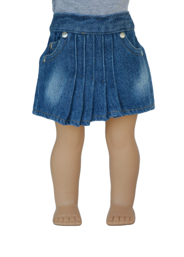 18" Doll Denim 5-Pleat Skirt