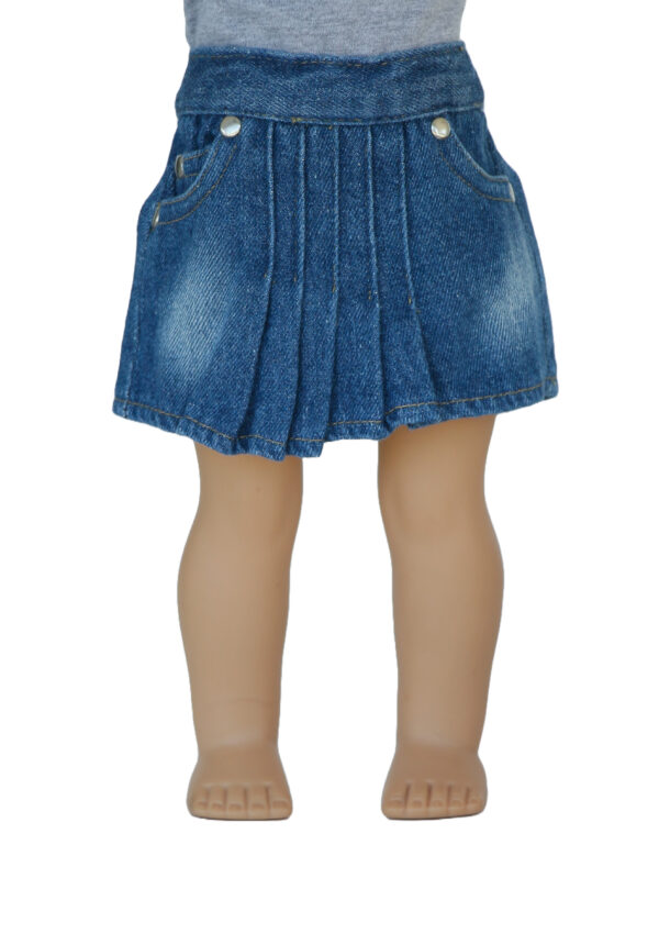 18" Doll Denim 5-Pleat Skirt