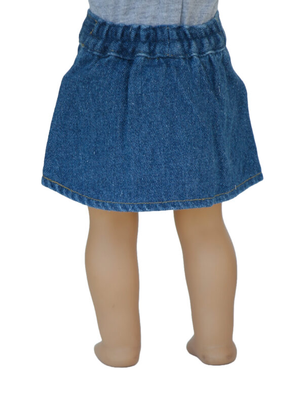18" Doll Denim 5-Pleat Skirt