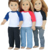 18" Doll Raglan Sleeve Baseball T-Shirts