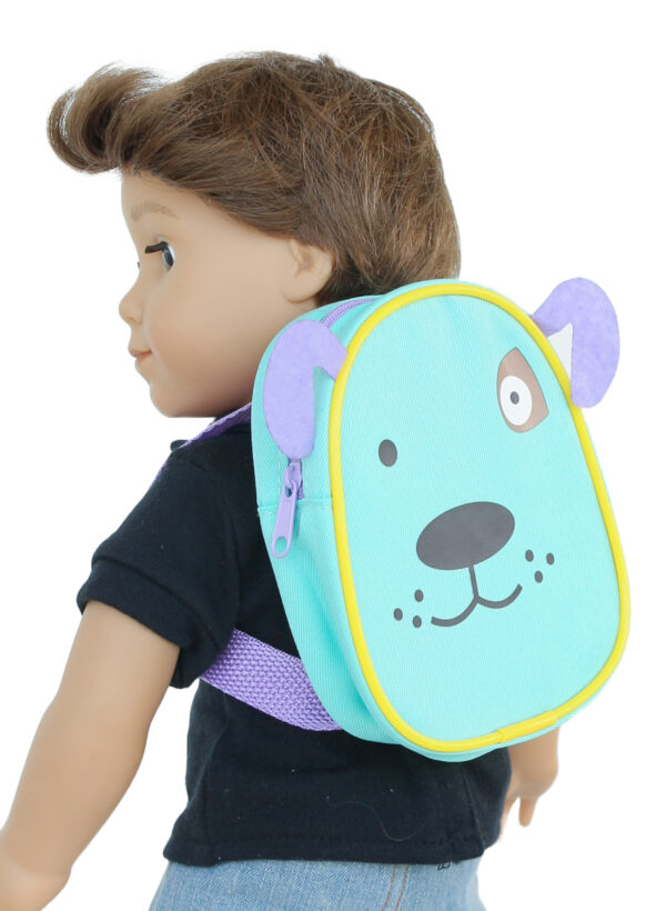 18" Doll Aqua Dog Backpack