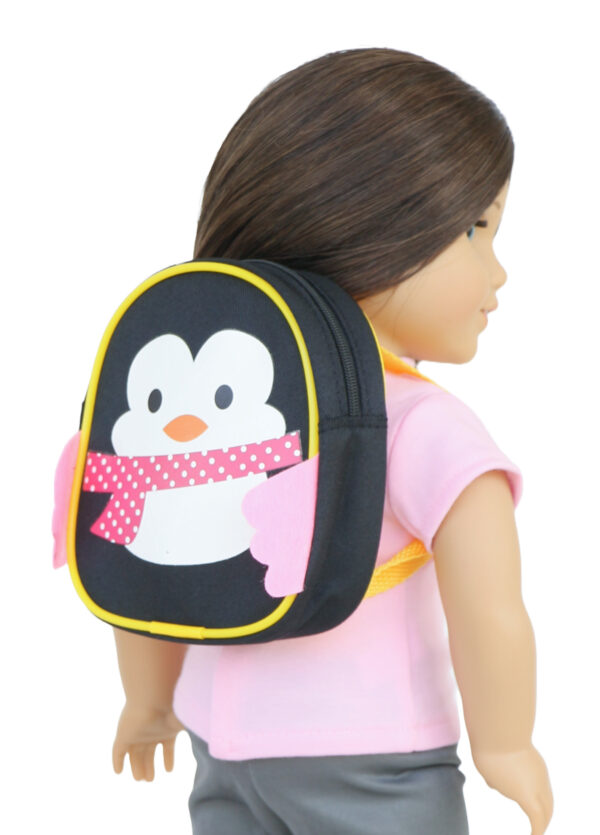 18" Doll Black Penguin Backpack