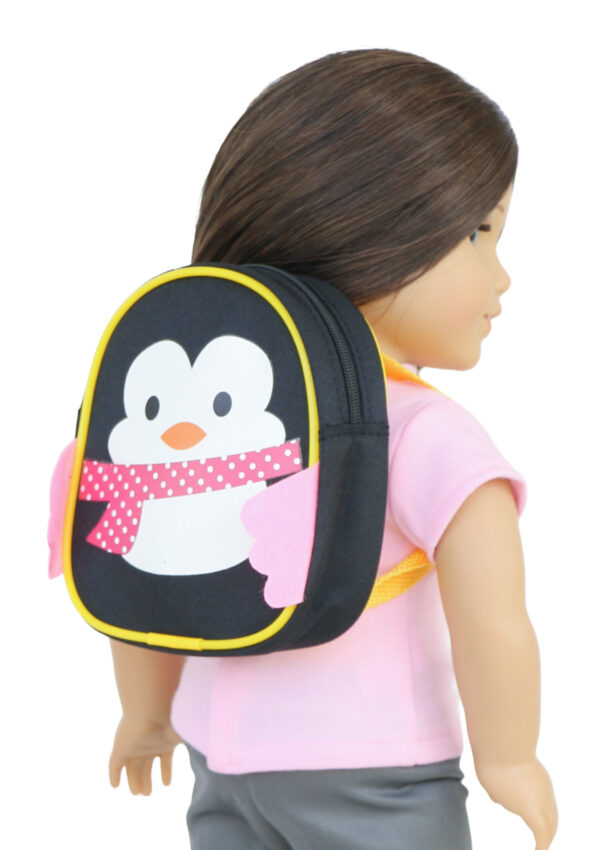 18" Doll Black Penguin Backpack