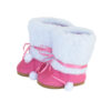 18" Doll Pink Suede Snow Boots with Pom-Poms