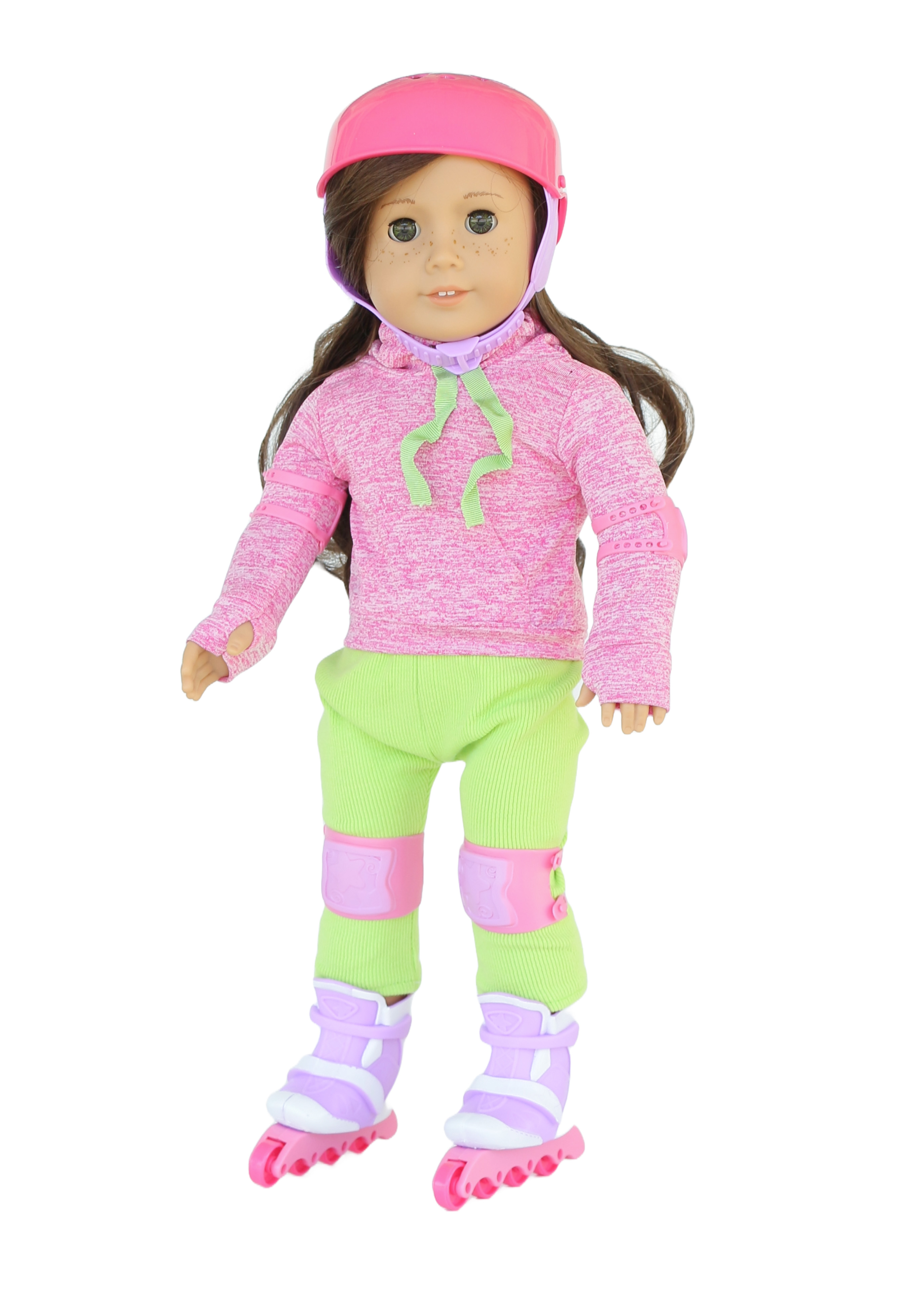 Детские аксессуары для кукол The Doll Boutique 18″ Doll 6-Piece Roller-skating Outfit, цвет: Зелёный
