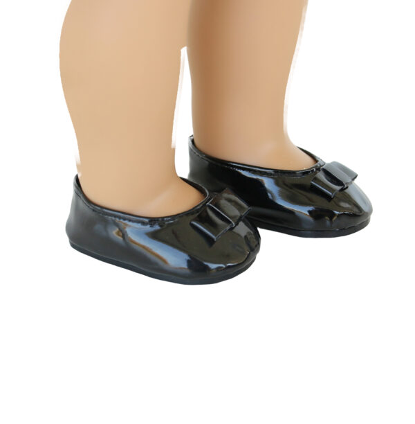 18" Doll Black Patent Slip-On Shoe