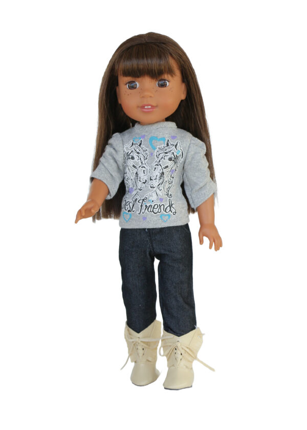 14.5" Doll "Best Friends" Horse T-Shirt & Jeans