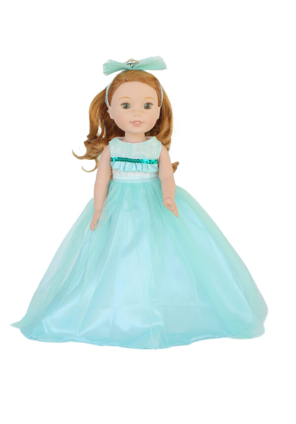 14.5" Doll Mint Green Sleeveless Gown & Headband
