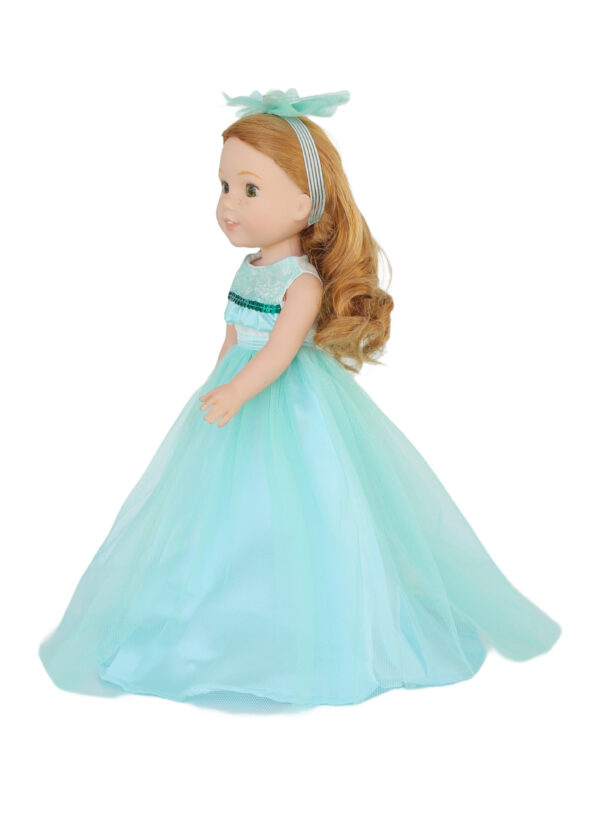 14.5" Doll Mint Green Sleeveless Gown & Headband