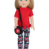 14.5" Doll Red T-Shirt, Print Leggings, & Purse