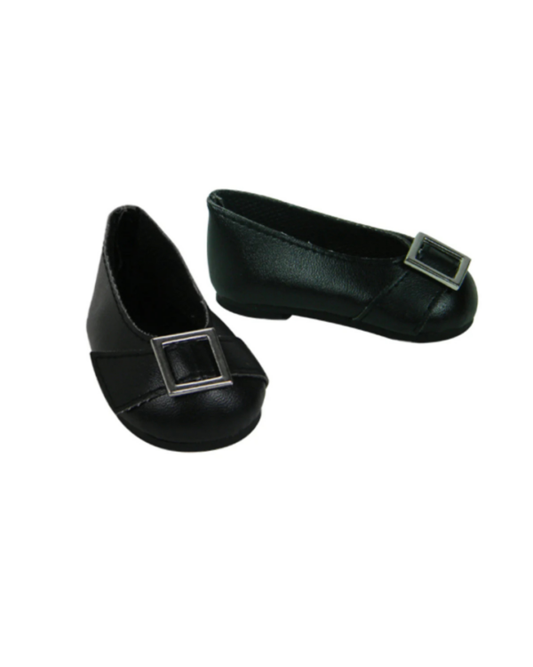 18" Doll Black Colonial Buckle Shoe