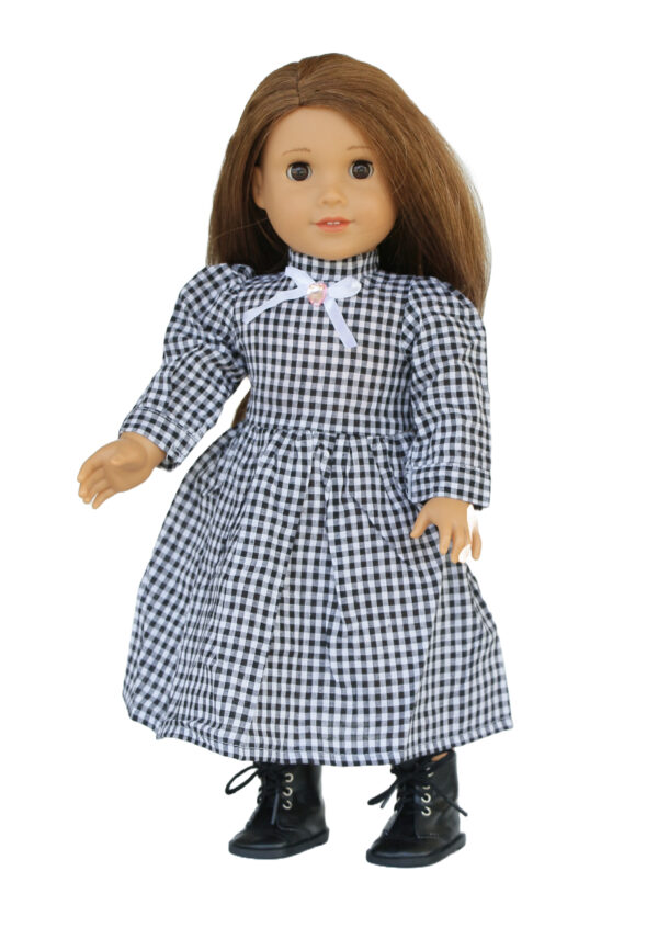 18" Doll Plaid Victorian Dress, Coat, & Hat