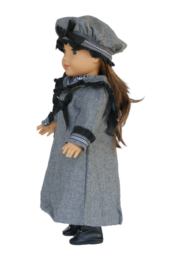 18" Doll Plaid Victorian Dress, Coat, & Hat