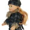 18" Doll Wool Plaid Double Breasted Coat & Hat