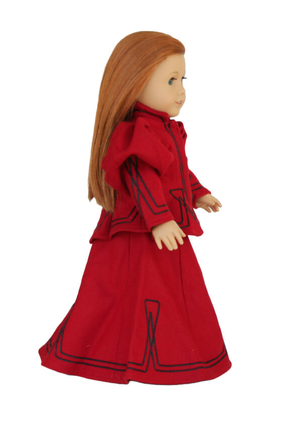 18" Doll Victorian Red Wool Riding Outfit