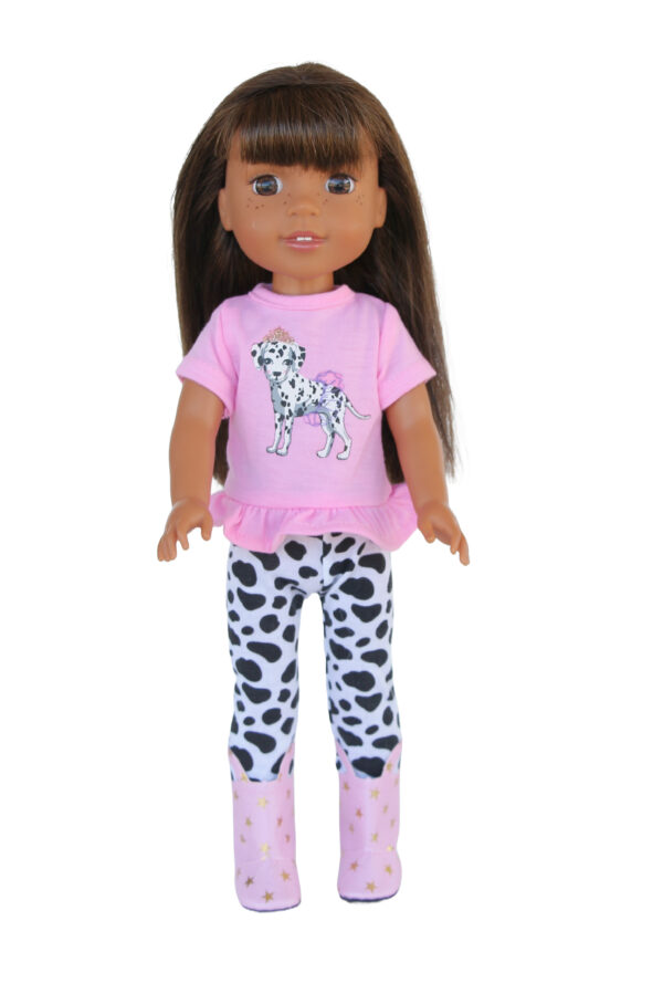 14.5" Wellie Wisher Doll Dalmatian Pants Outfit