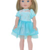 14.5" Wellie Wisher Doll Short Blue Princess Dress