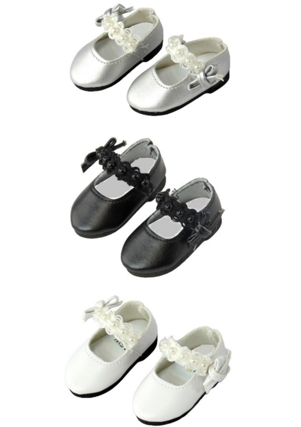 14.5" Wellie Wisher Doll Lace & Pearl Dress Shoes