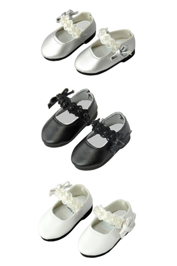 14.5" Wellie Wisher Doll Lace & Pearl Dress Shoes