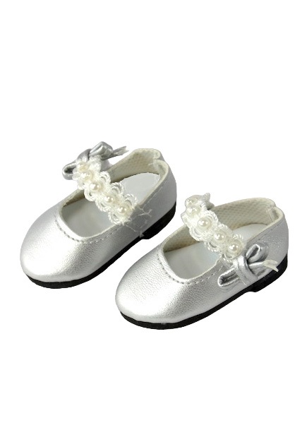 14.5" Wellie Wisher Doll Lace & Pearl Dress Shoes