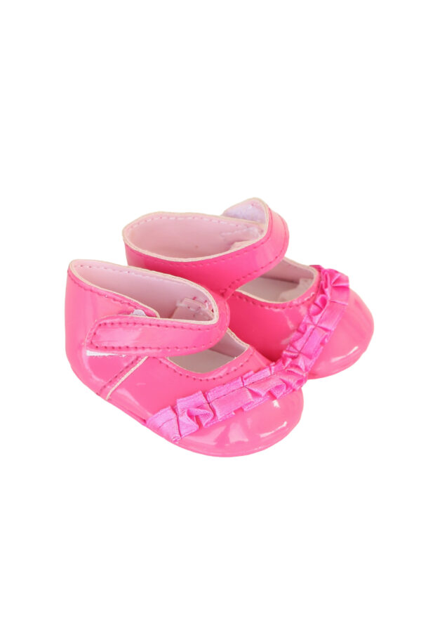 15" & 18" Doll Hot Pink Ruffled Strap Shoes