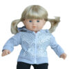 15" Bitty Baby Doll Gray Sequin Zip-up Hoodie