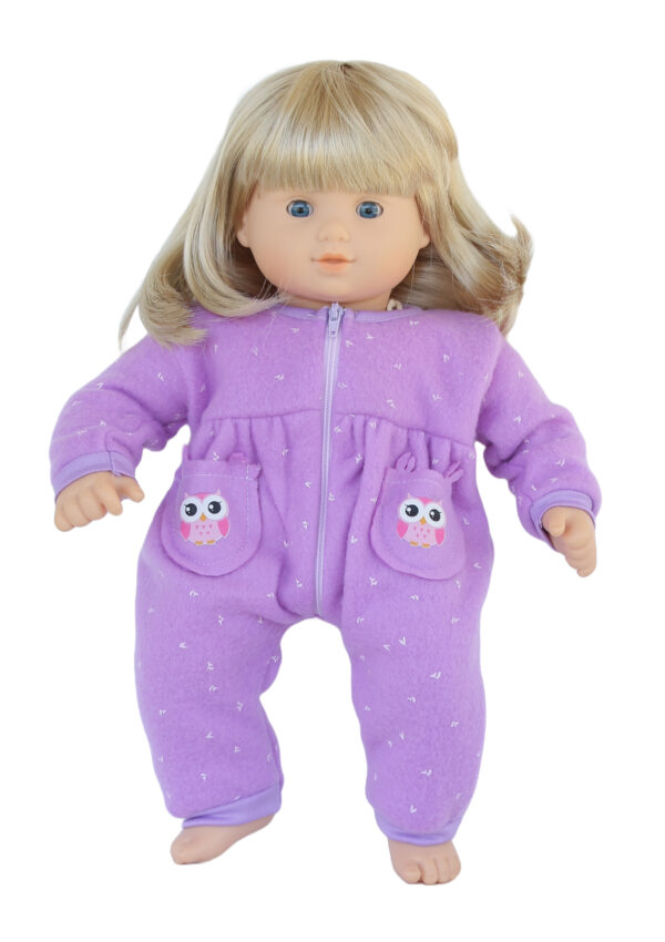 15" Bitty Baby Doll Purple Fleece Owl Sleeper