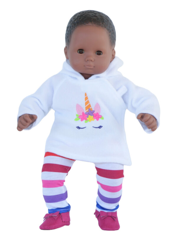 15" Bitty Baby Doll Unicorn Hooded Tunic & Rainbow Leggings