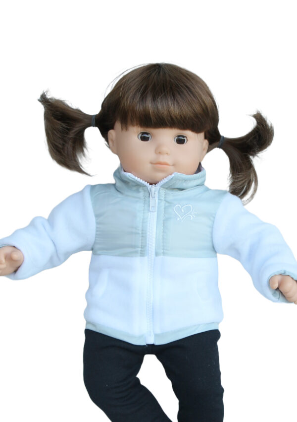 15" Bitty Baby Doll White Fleece & Nylon Jacket