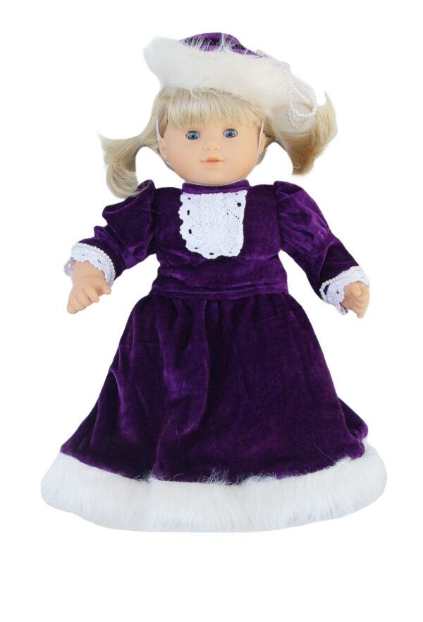 15" Bitty Baby Doll Purple Velvet Skirt, Top, & Hat