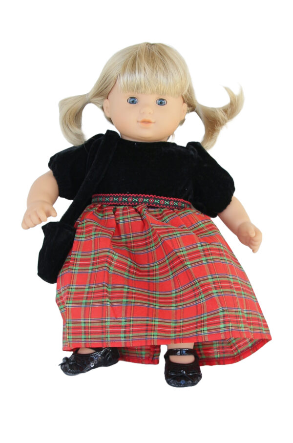 15 Doll Velvet Plaid Christmas Dress
