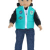 18" Boy Doll Aqua Race Puffer Vest Outfit