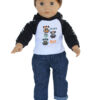 18" Boy Doll Aqua Race Puffer Vest Outfit