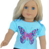 18" Doll Aqua Butterfly T-Shirt