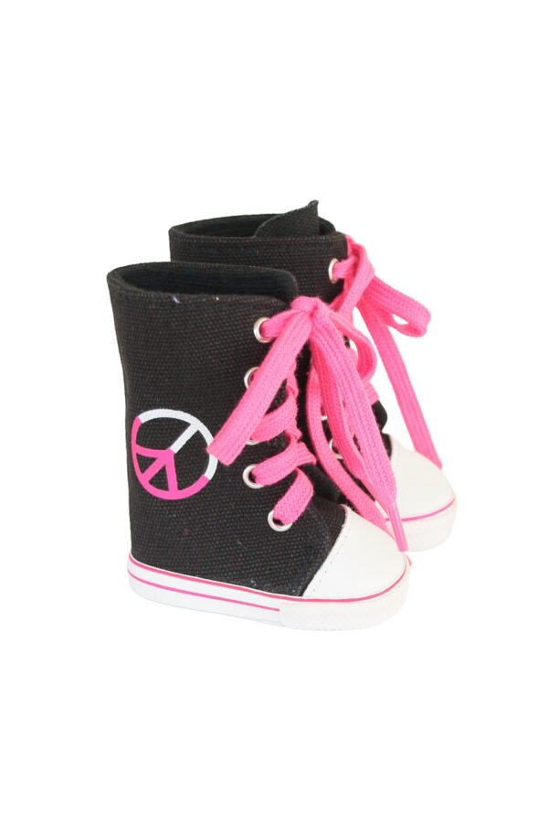 18" Doll "Converse Inspired" High Top Peace Sneakers