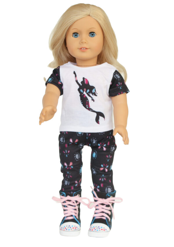 18" Doll Floral Mermaid Pants Set