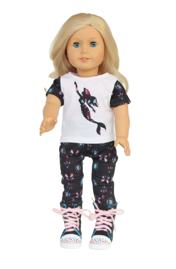 18" Doll Floral Mermaid Pants Set