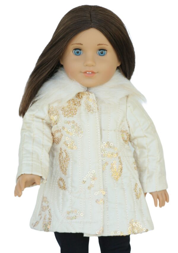 18" Doll Gold Sequin Winter Coat