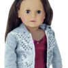 18" Doll Gray Sequin Zip-up Hoodie