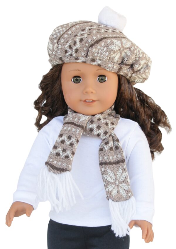 18" Doll Matching Knit Hat & Scarf