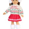 18" Doll Merry Christmas Sweater & Skirt Set
