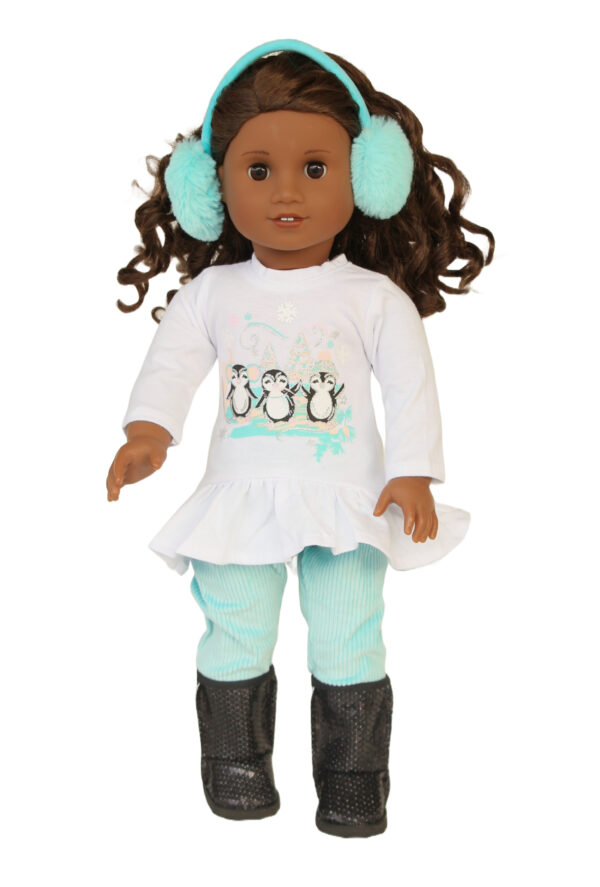 18" Doll Penguin Pants Set & Earmuffs