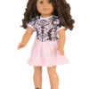 18" Doll Pink & Black Paisley Dress