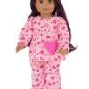 18" Doll Pink Flannel Heart Pajamas