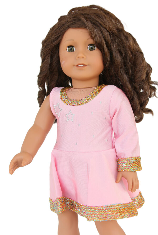 18" Doll Pink Olympic Skating Dress