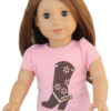 18" Doll Pink Western Boot T-Shirt