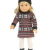 18" Doll Poinsettia Sweater Dress 4-Piece Set