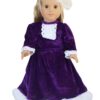 18" Doll Purple Velvet Skirt, Top, & Hat